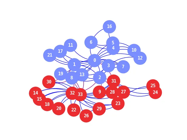 Visualization of the resulting network