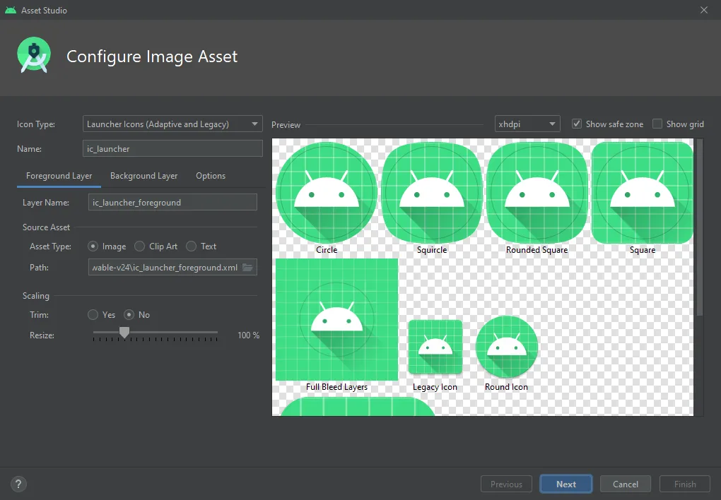 Android Studio image asset wizard