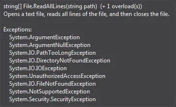 File.ReadAllLines Exceptions