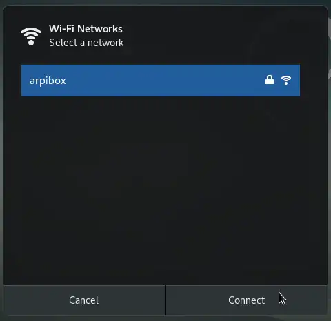 wifi selection dialog