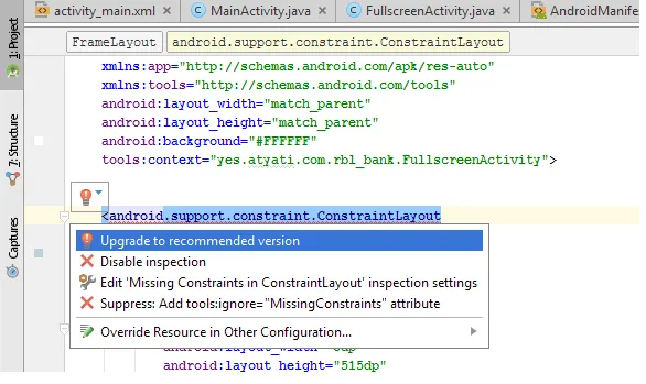 using version 1.0.0-alpha2 of the constraint library which is obsolete