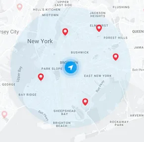 Like in this image , which users users location