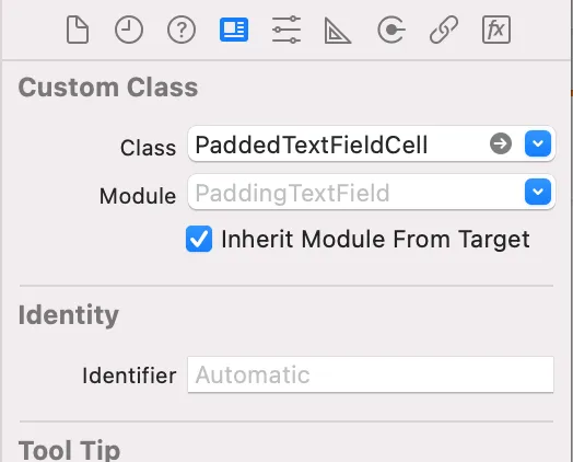 Change TextFieldCell to PaddedTextFieldCell