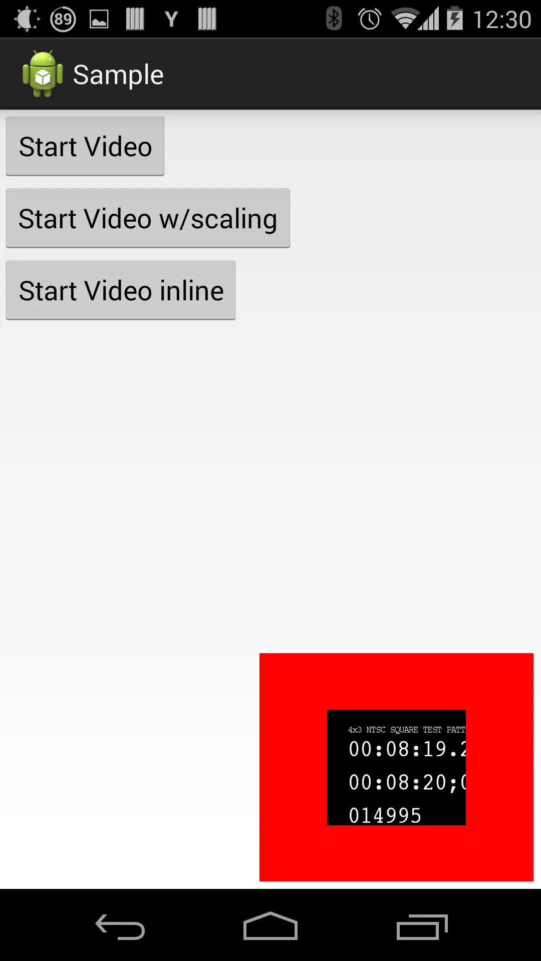 ScalingVideoView at 0.5 scale