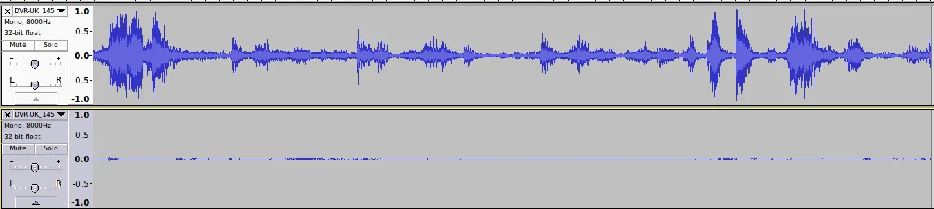 PCM audio before and after the phone call