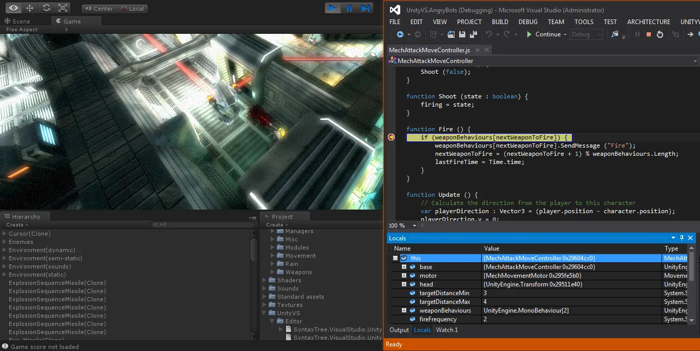 在Visual Studio中使用UnityVS调试Unity