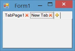 Tab with close and add button