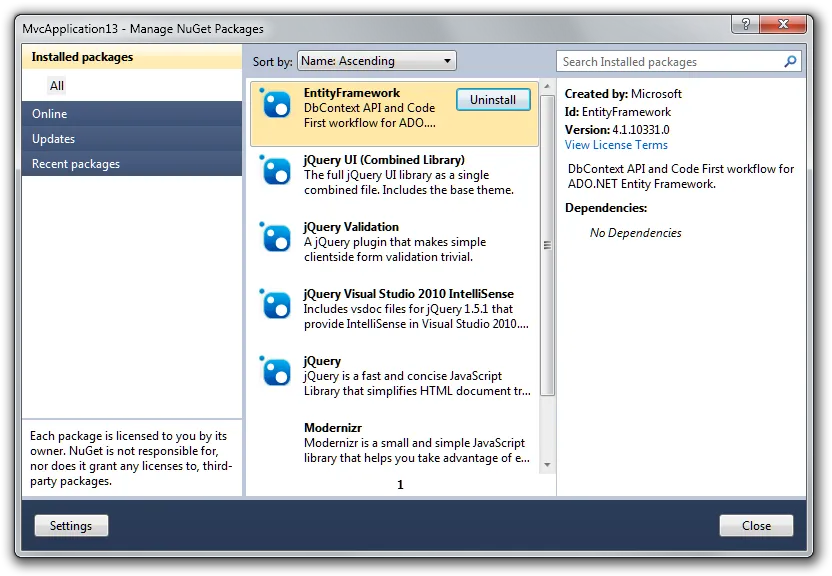 NuGet Doc Screenshot