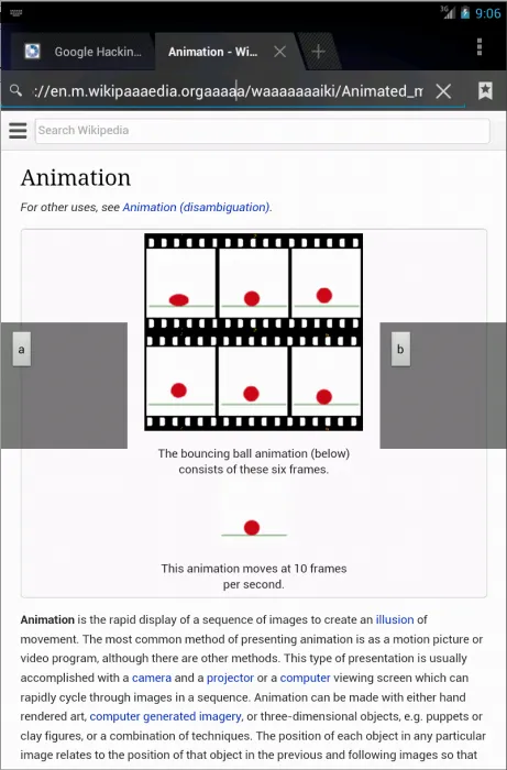 Emulator screenshot of keyboard