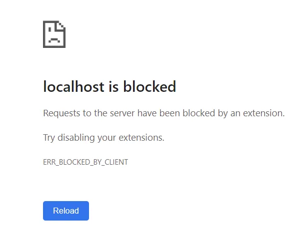 Chrome error: ERR_BLOCKED_BY_CLIENT