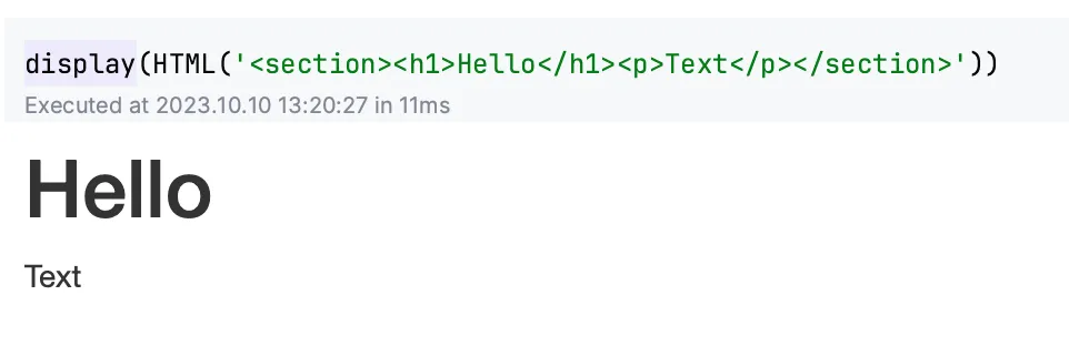 Valid case where html is rendered