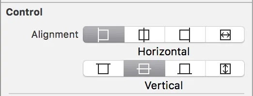 set horizontal alignment