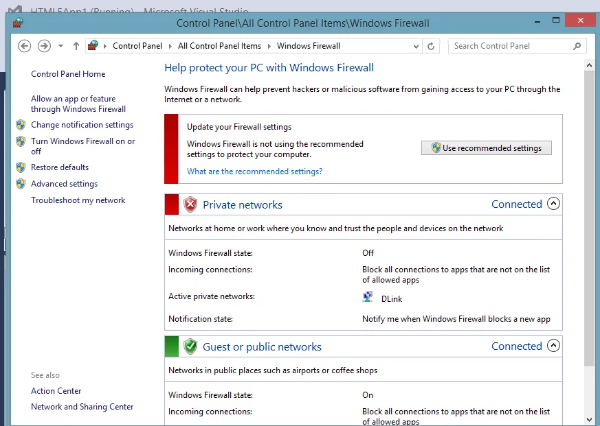 windows 8.1 firewall settings window