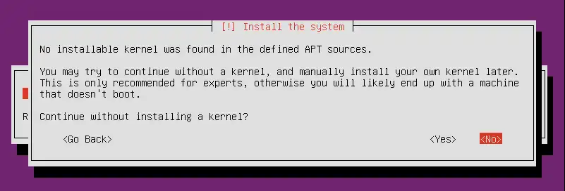 No kernel found