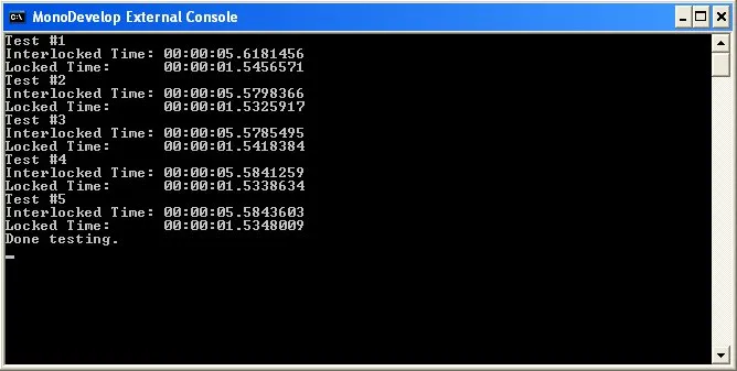 Mono Interlocked test results