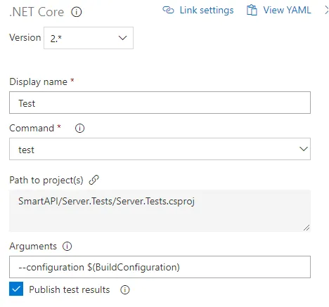 Test configuration