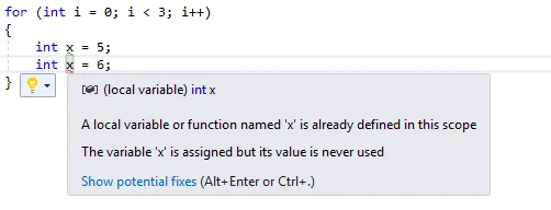 same variable in a loop