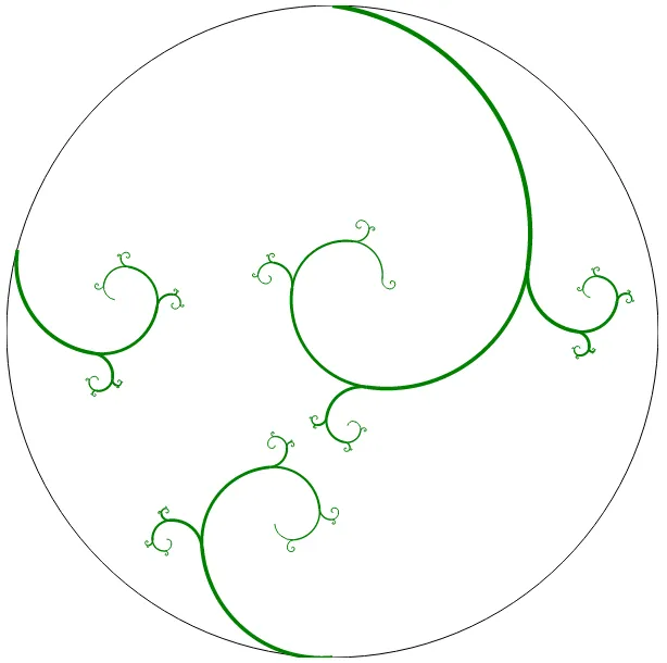 tendrils drawn within a circle