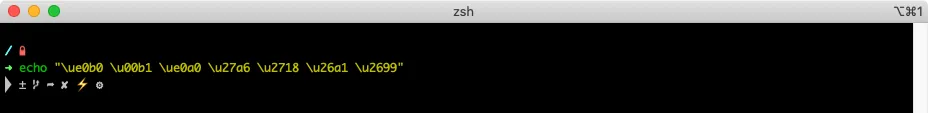 Screenshot of iTerm Window with Powerline Symbols font