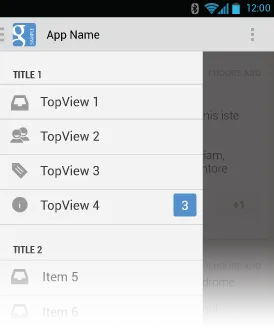 Navigation Drawer Headers in listview