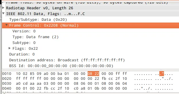 Confusing Frame Control in Wireshark