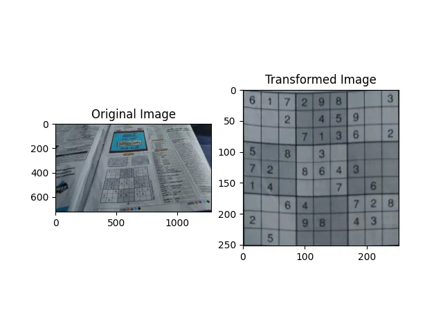 custom example and the transformed image