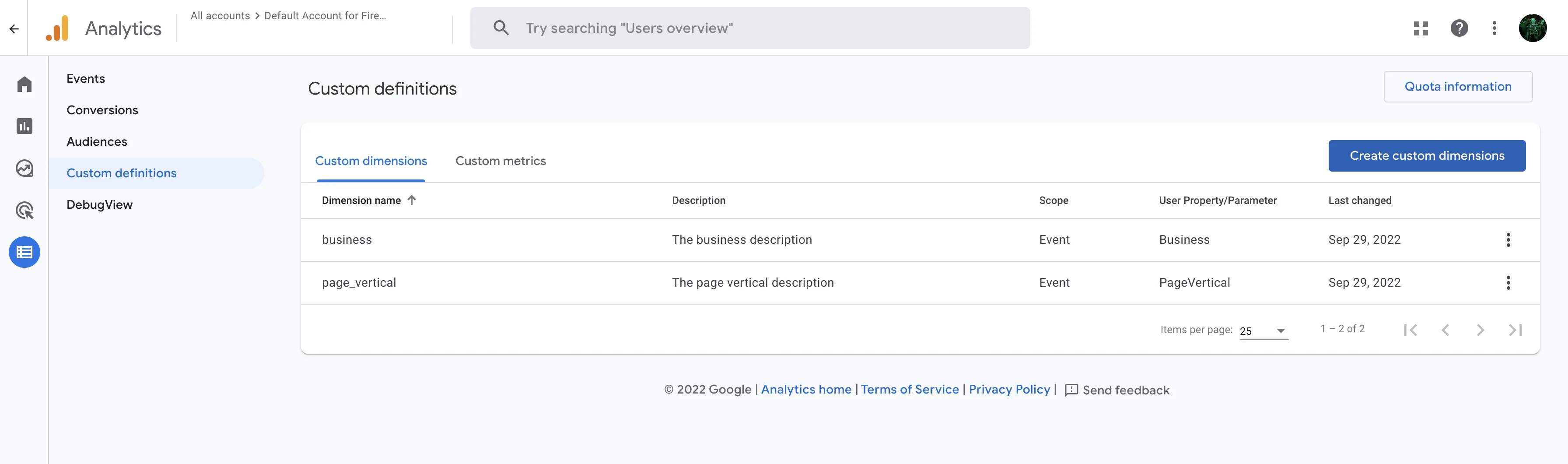 Firebase Analytics UI