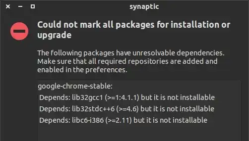 Screenshot of Synaptic