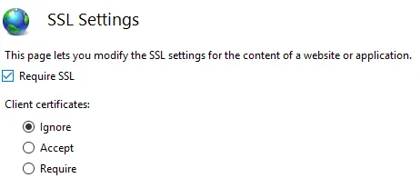 IIS - SSL Settings
