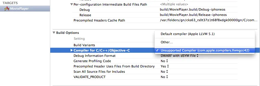 We just need to change the unsupported compiler to the default compiler :)