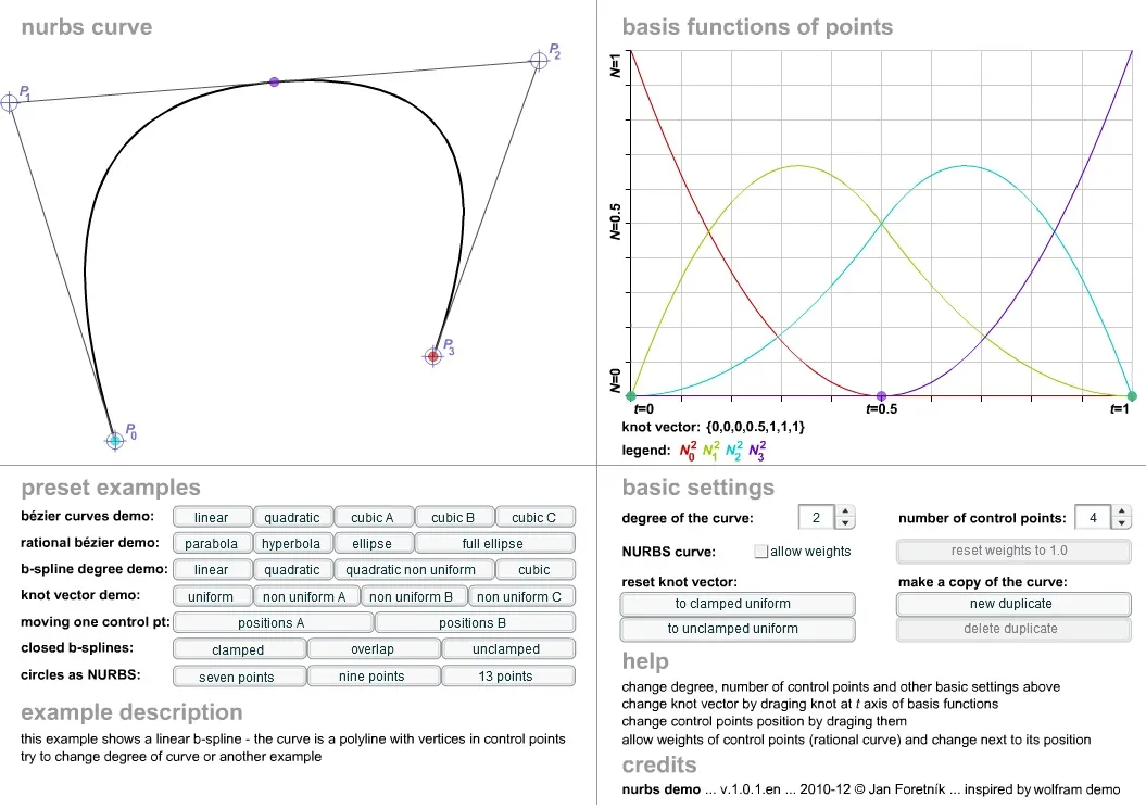 Example screenshot of NURBSdemo.swf