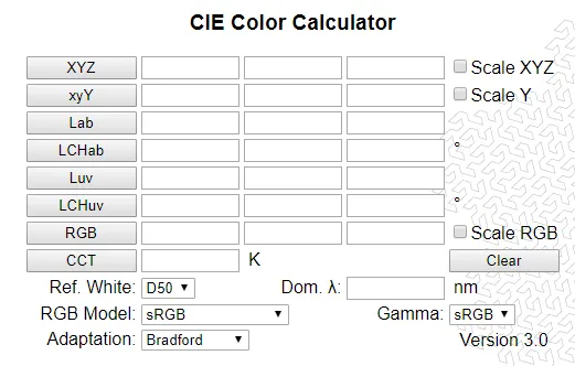 Colour calculator