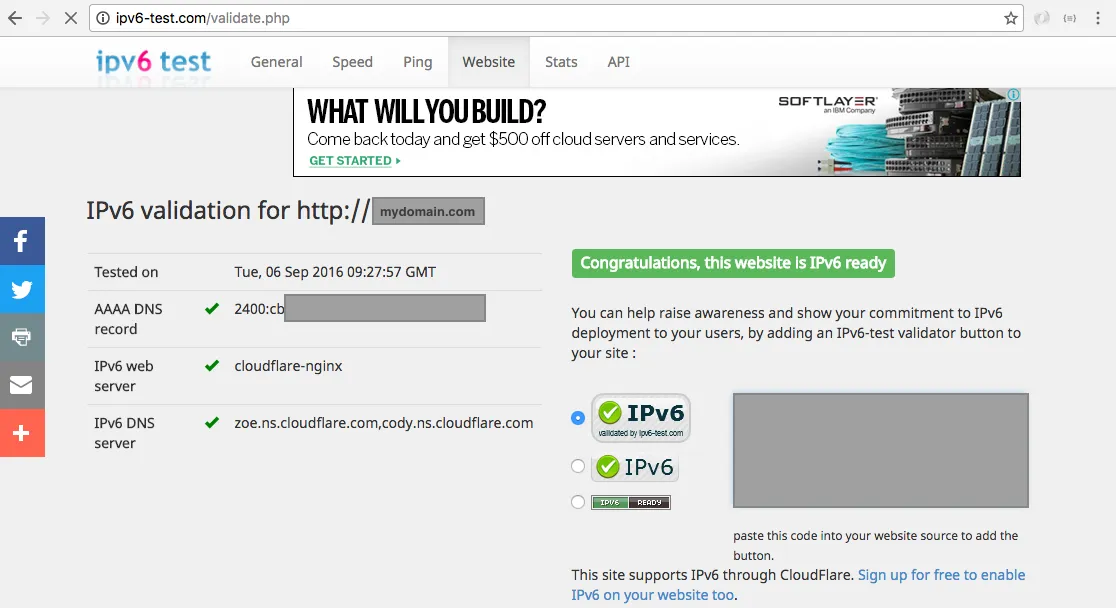 mydomain.com的IPv6测试结果