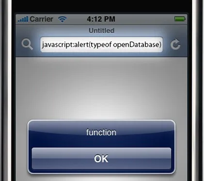 HTML5 Database Functionality in iPhone