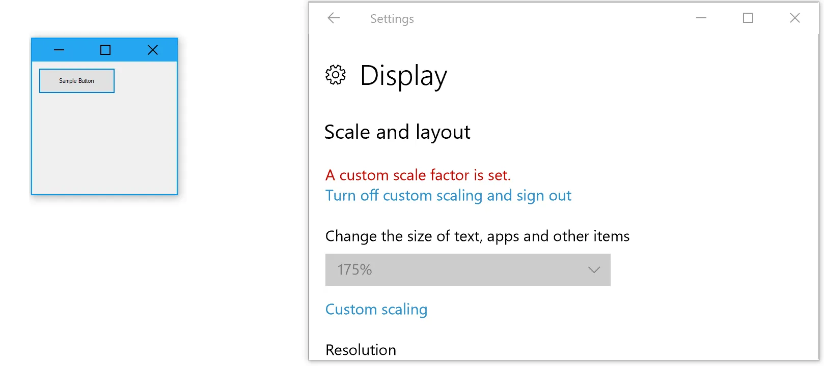 Form1 after button click