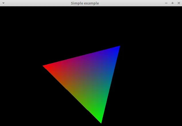 Screenshot from the glfw example on ubuntu