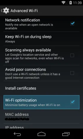 Wi-Fi optimization