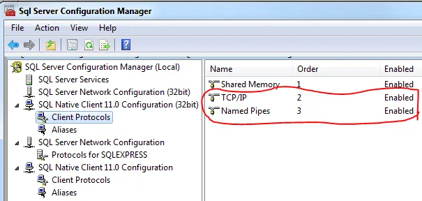 SQL Server Config manager