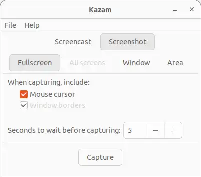 Kazam Screenshot