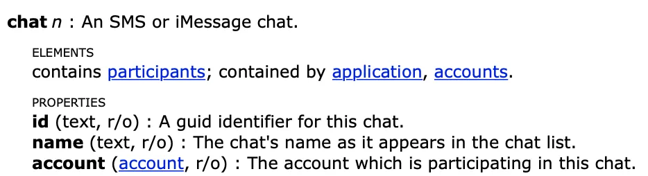 AppleScript chat documentation