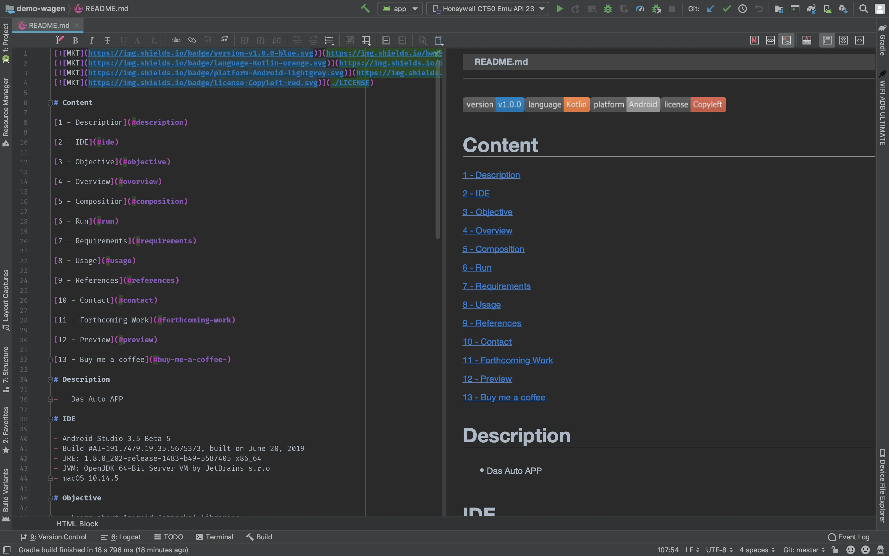 Android Studio Markdown Preview