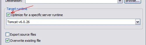 optimize for specific server runtime