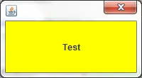 Screenshot of the dialog of DialogTest where the main label has a yellow background