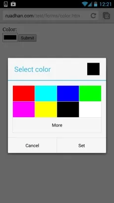 chrome mobile color input