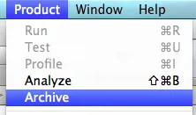 Xcode archive menu screenshot