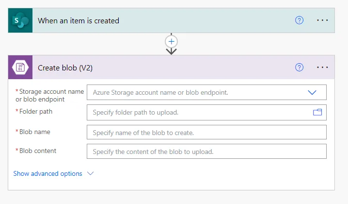 Create Blob action