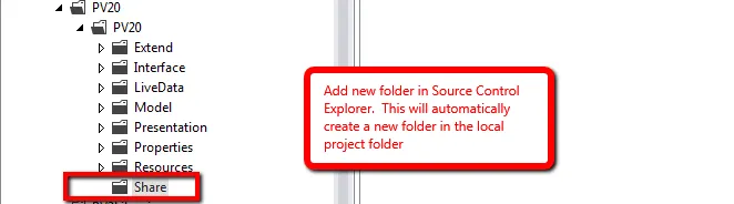 Create New folder via Source Control Explorer