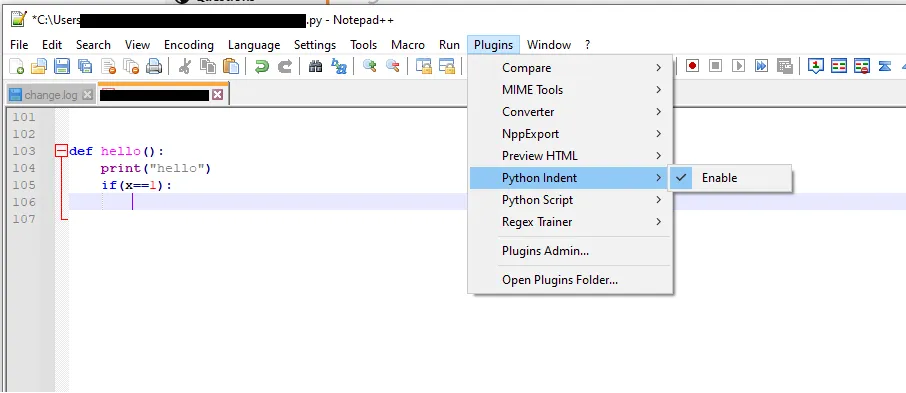 Python-Indent Plugin
