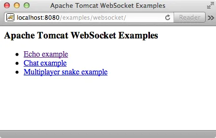 Apache Tomcat WebSocket Examples