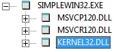 Loading the 32-bit version of kernel32.dll